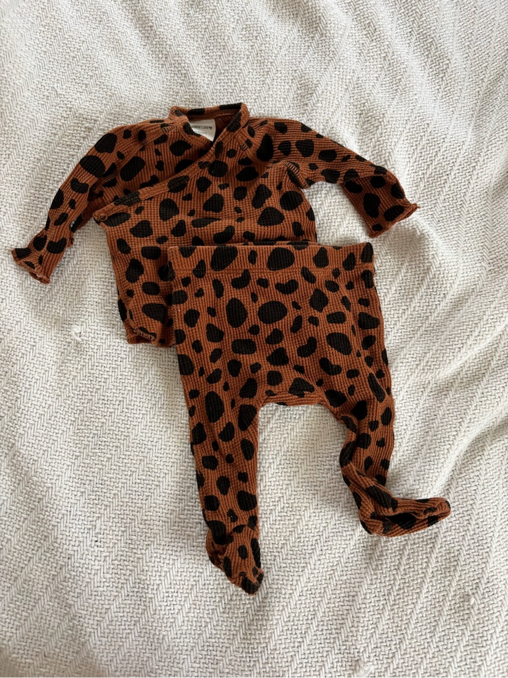 Spearmint Love Organic Cotton Brown & Black Spotted Two-Piece Set